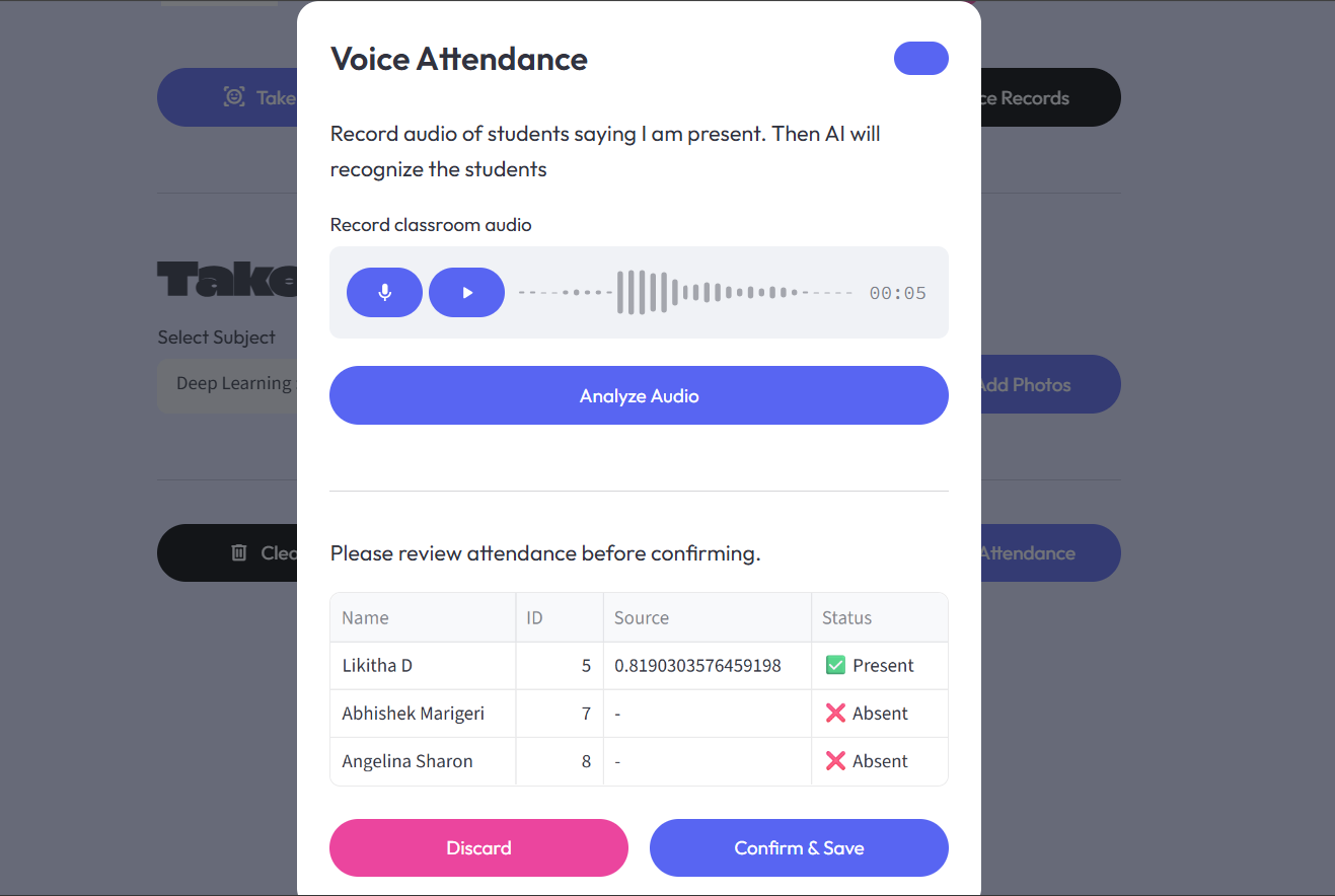 Voice Attendance